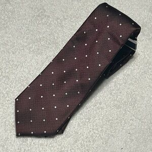 Club Room by Macy’s Elegant‎ Burgundy Polka Dot Tie NWT